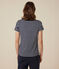 Camiseta LA RECTA de algodón con cuello redondo para mujer azul SMOKING/blanco MARSHMALLOW