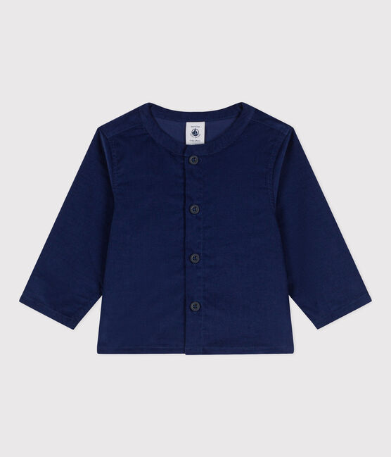 Camisa de micro pana de manga larga para bebé BLEU FONCE