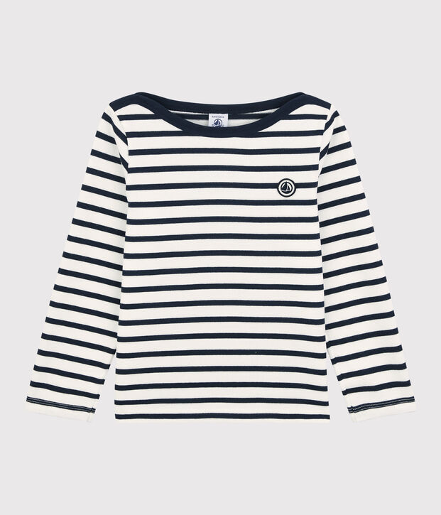 Marinera de algod&oacute;n de ni&ntilde;a / ni&ntilde;o blanco/azul