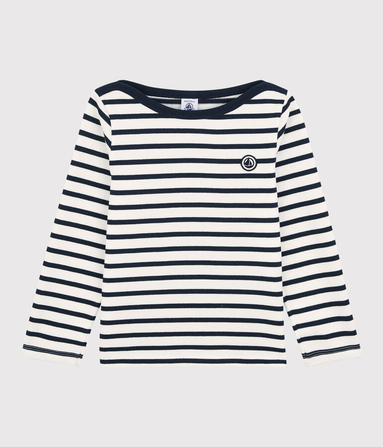 Marinera de algod&oacute;n de ni&ntilde;a / ni&ntilde;o blanco/azul