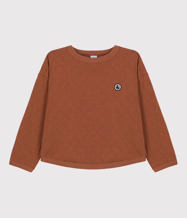 Sudadera de tejido t&uacute;bico acolchado de ni&ntilde;a / ni&ntilde;o marron