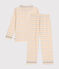 Pijama infantil de algodón con estampado de cuadros blanco AVALANCHE/ MULTICO