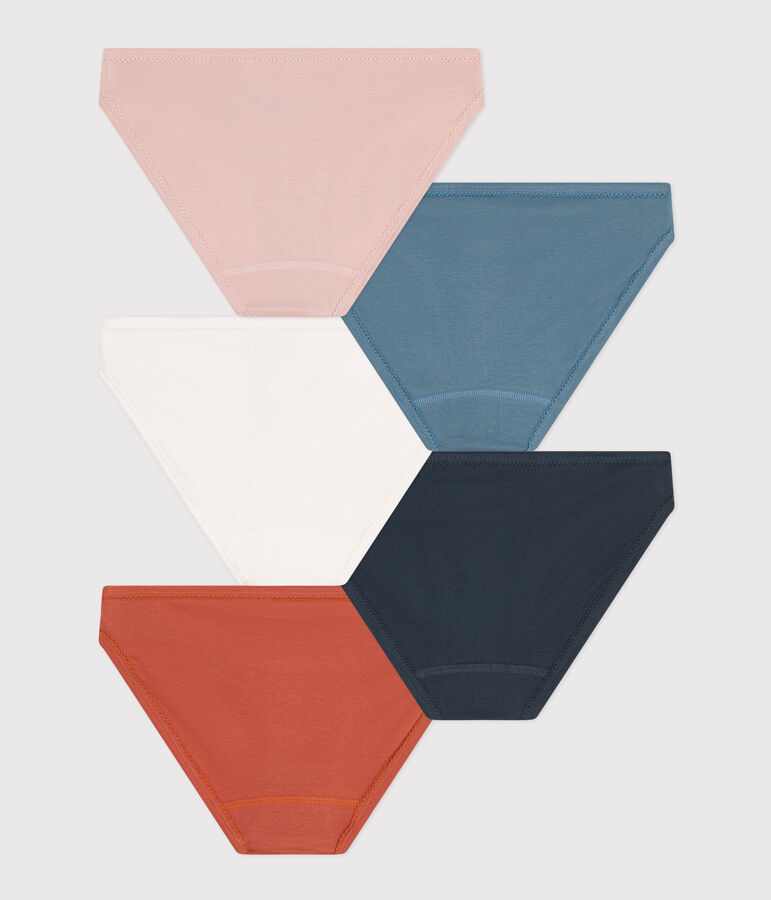 Juego de 5 braguitas de algod&oacute;n de mujer multicolor