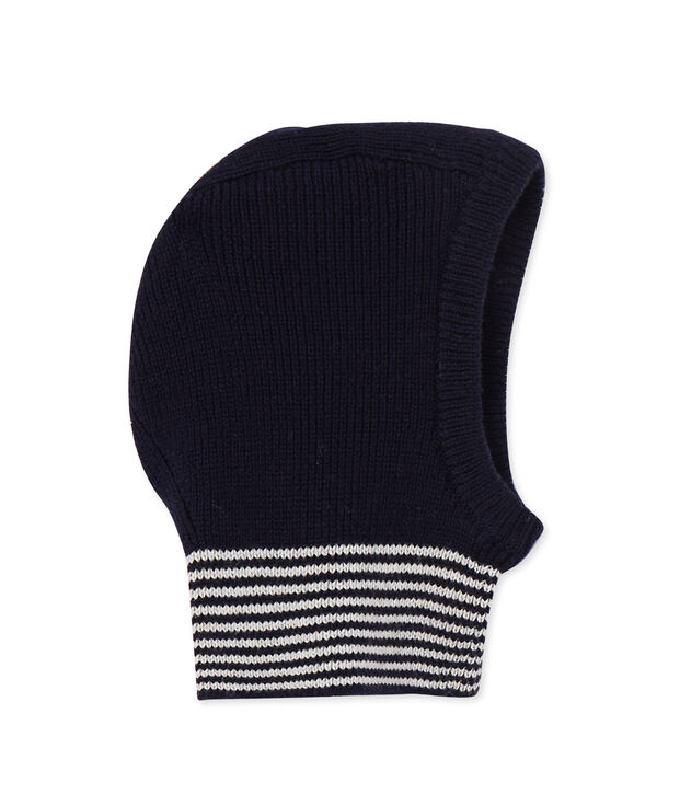 Cagoule b&eacute;b&eacute; fille en laine et coton azul