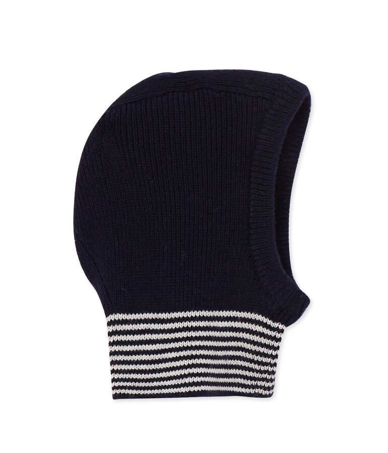 Cagoule b&eacute;b&eacute; fille en laine et coton azul SMOKING