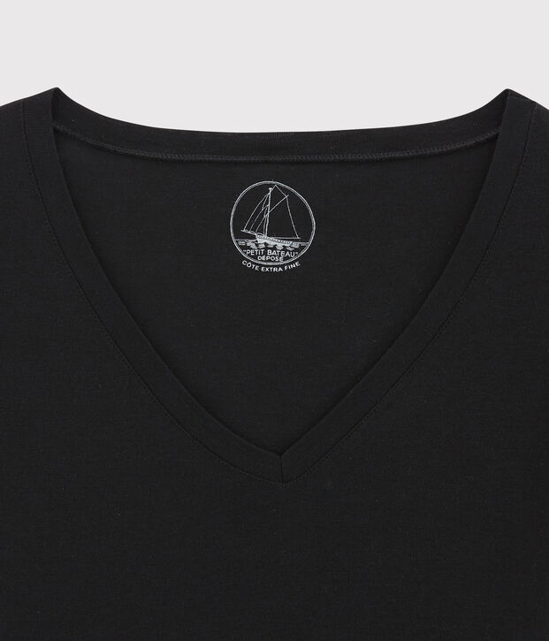 Camiseta de canal&eacute; ligero de mujer negro