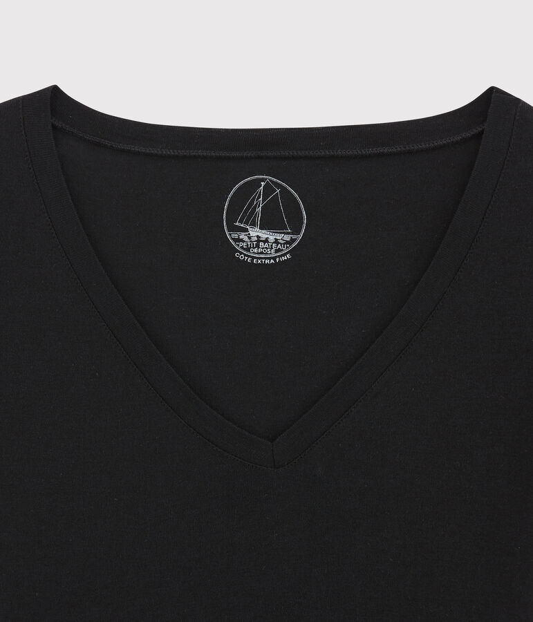 Camiseta de canal&eacute; ligero de mujer negro NOIR