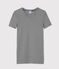 Camiseta de cuello redondo emblemática de algodón de mujer azul SMOKING/blanco MARSHMALLOW