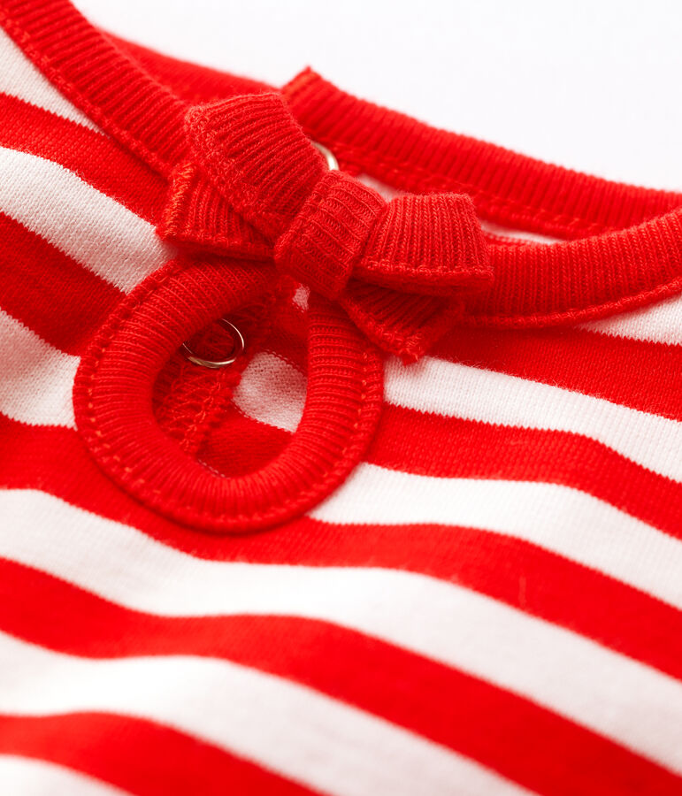 Camiseta de manga corta a rayas de jersey para beb&eacute; rojo PEPS/blanco MARSHMALLOW