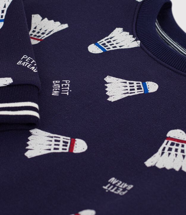 Sudadera infantil de algod&oacute;n con estampado azul/multicolor