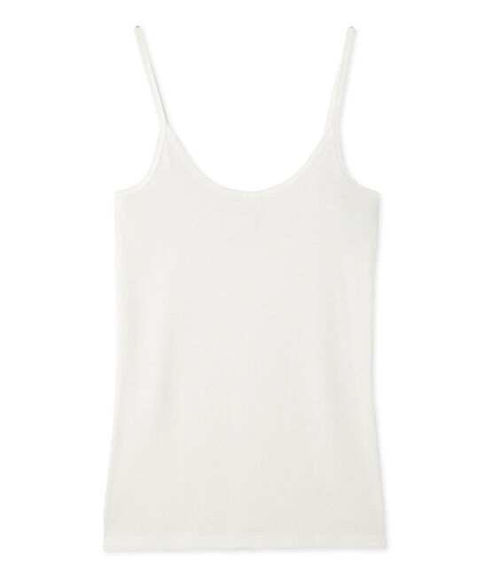Camiseta de tirantes de mujer en algodón ligero blanco Lait