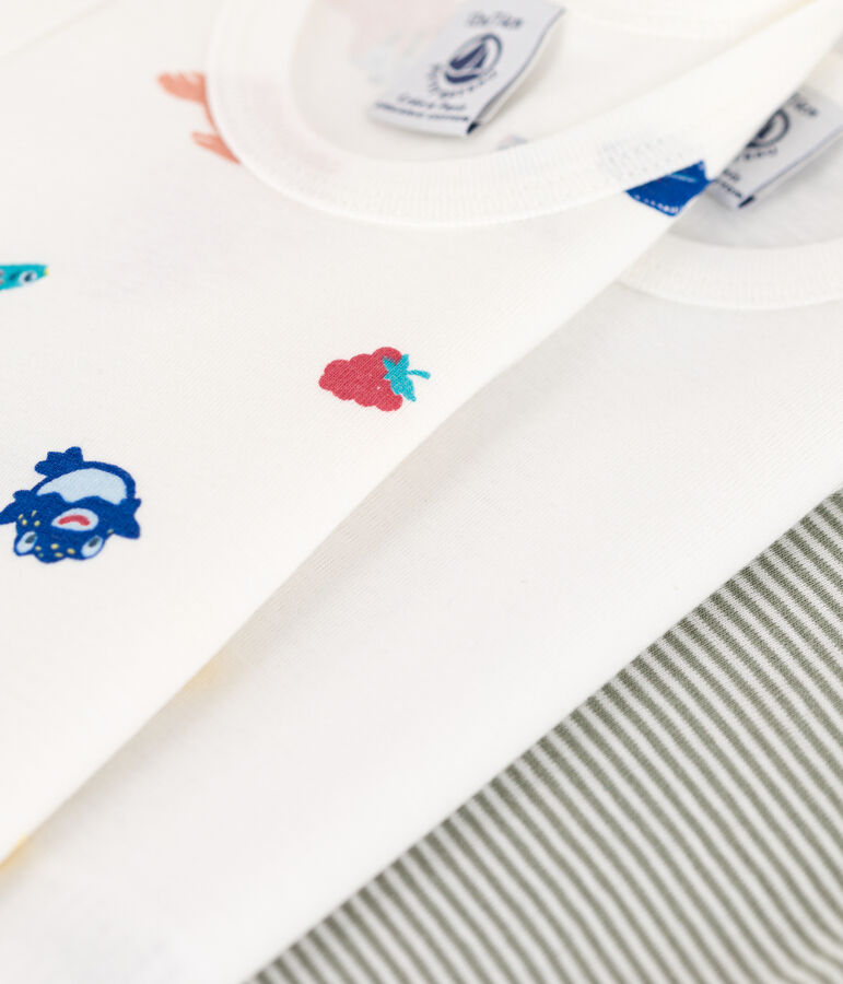 Juego de 3 bodis de tirantes de algod&oacute;n con animales marinos multicolor