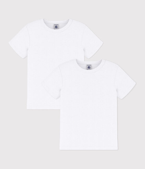 Lote de 2 camisetas de manga corta blancas de niño variante 1