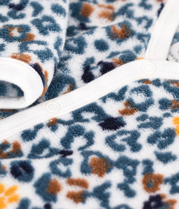 Sobrepijama de tejido polar para beb&eacute; blanco/multicolor
