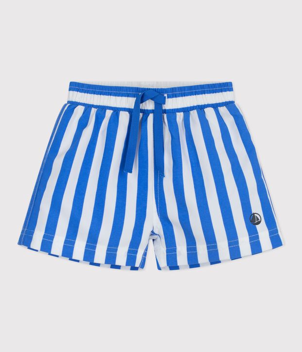 Ba&ntilde;ador a rayas para beb&eacute; azul/blanco