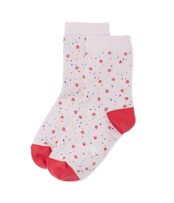 Calcetines floreados para niña rosa VIENNE/blanco MULTICO