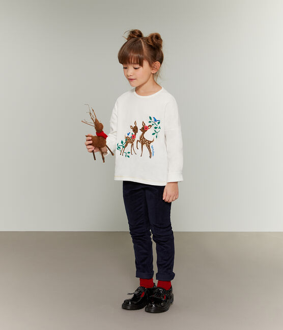 Camiseta serigrafiada para niña blanco MARSHMALLOW
