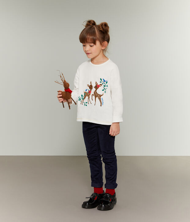 Camiseta serigrafiada para ni&ntilde;a blanco