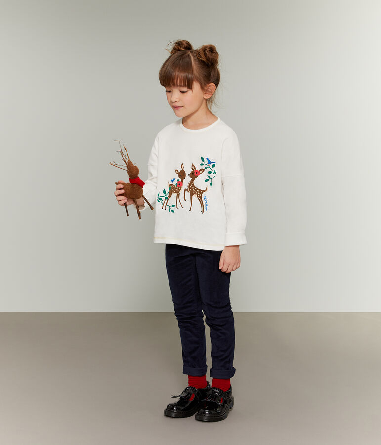 Camiseta serigrafiada para ni&ntilde;a blanco