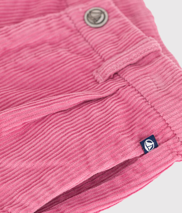 Pantal&oacute;n infantil liso de pana rosa