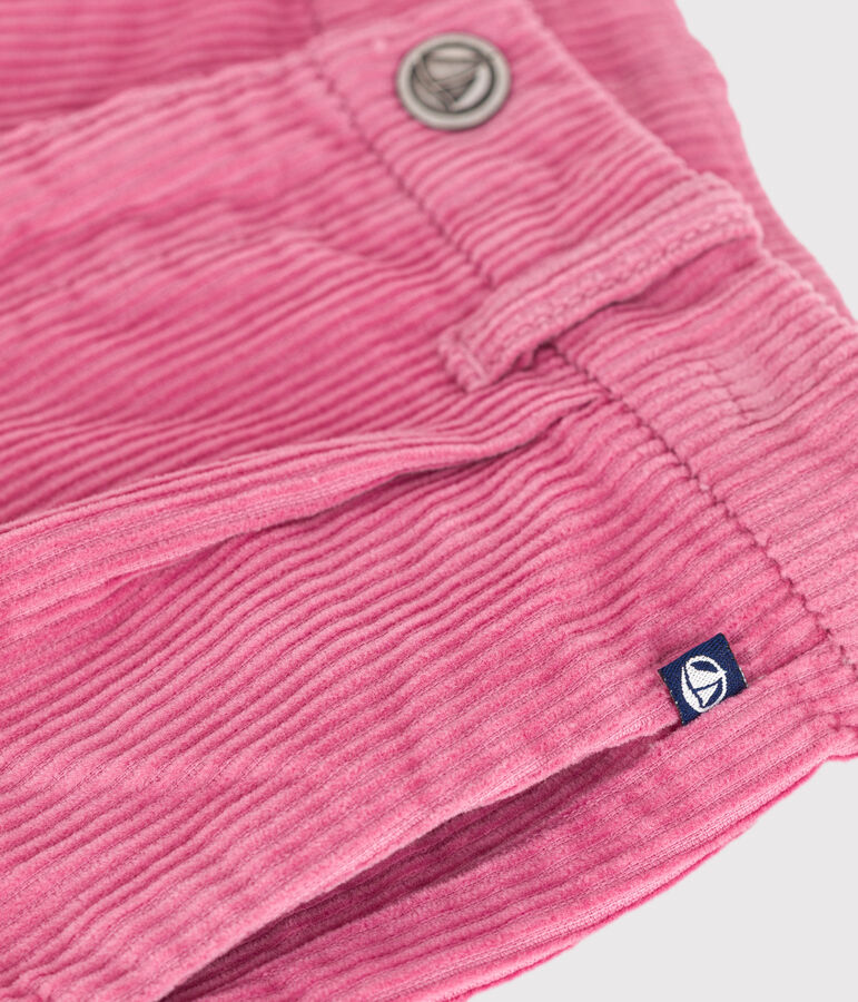 Pantal&oacute;n infantil liso de pana rosa