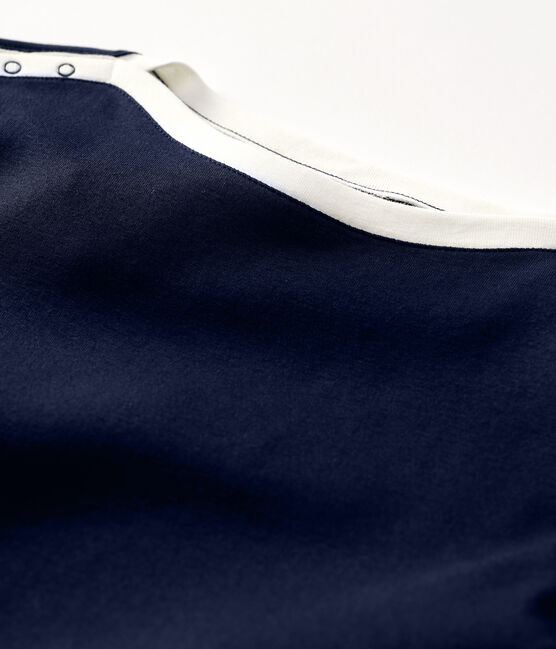 Camiseta de algodón de mujer azul SMOKING