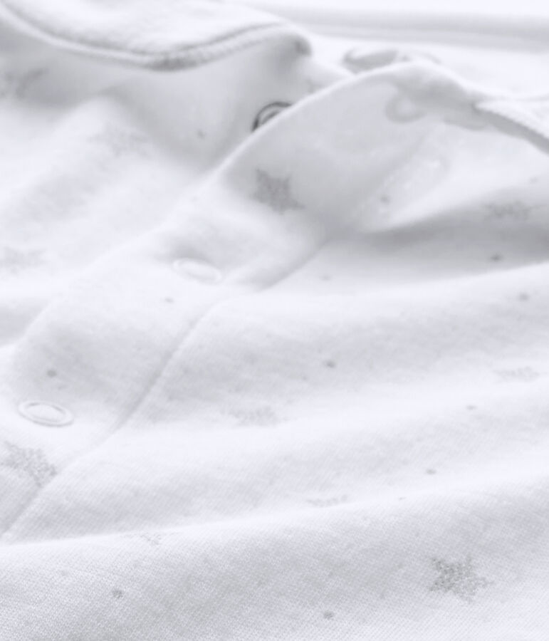 Pijama para beb&eacute; ni&ntilde;o con estampado de estrellas blanco ECUME/marron SHITAKE