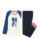 Pijama de punto para niño azul SMOKING/blanco MULTICO