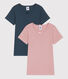 Juego de 2 camisetas de manga corta de algodón para niña