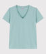 La camiseta RECTA de algodón con cuello de pico para mujer