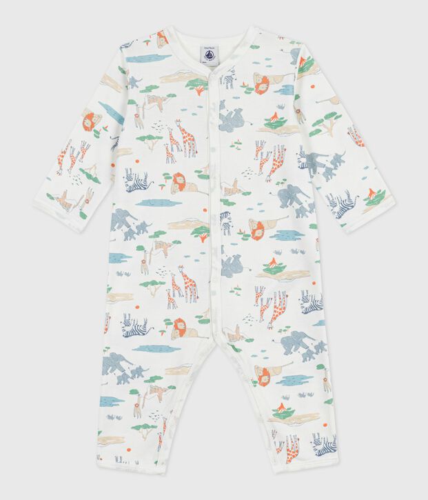 Pijama sin pies de algod&oacute;n con estampado de la sabana para beb&eacute; blanco/multicolor