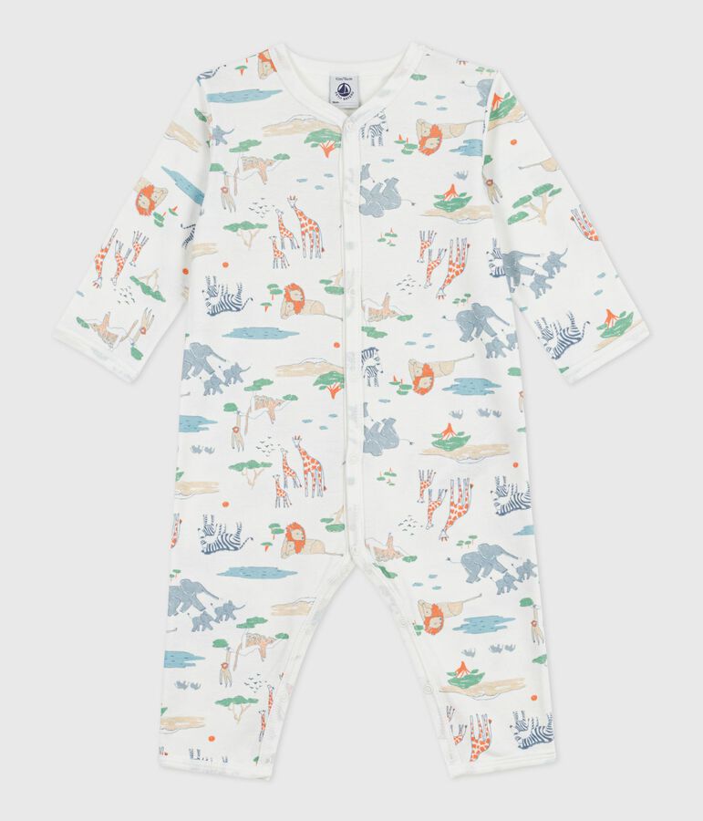 Pijama sin pies de algod&oacute;n con estampado de la sabana para beb&eacute; blanco/multicolor