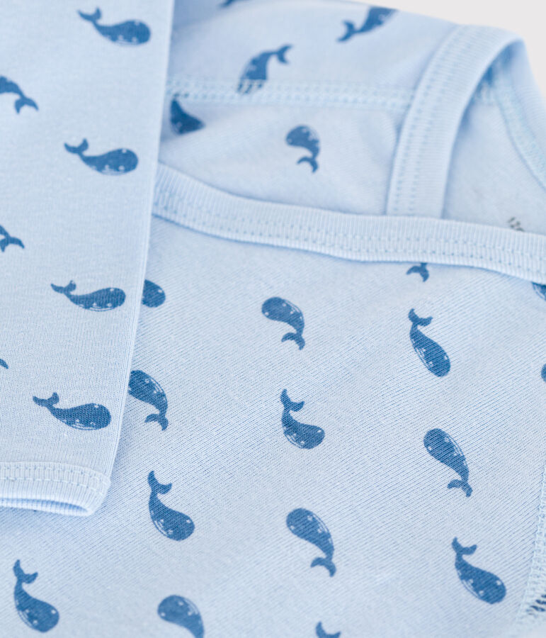 Body cruzado de manga larga de algod&oacute;n para beb&eacute; azul TOUDOU/ ALASKA