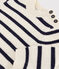 Jersey de lana y algodón con rayas marineras para bebé blanco MARSHMALLOW/azul SMOKING