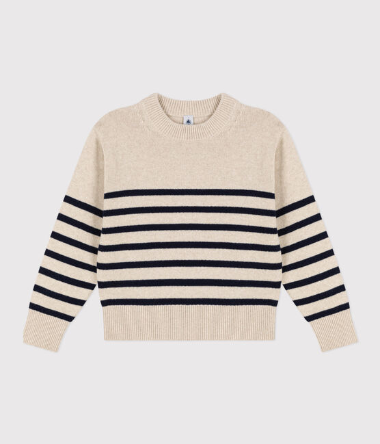Jersey marinero de lana para mujer blanco AVALANCHE/azul SMOKING