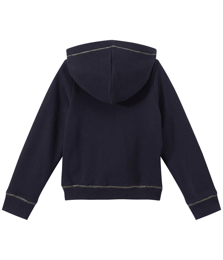 Sudadera con cremallera y capucha de ni&ntilde;a azul