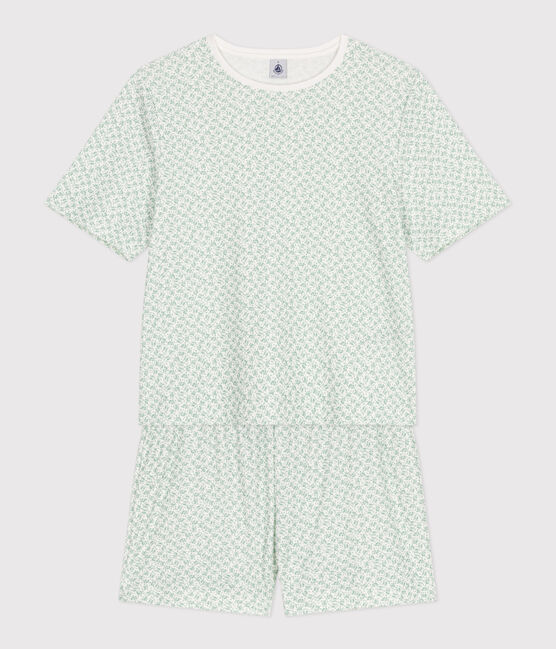 Pijama corto de algodón con flores para mujer MARSHMALLOW/ PAUL