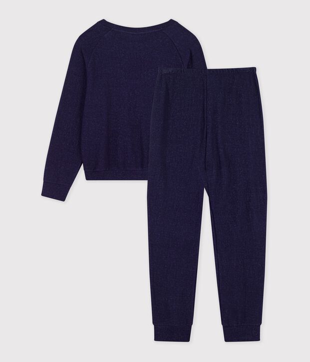 Pijama liso de rizo de algod&oacute;n para mujer SOIR