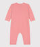 Pijama sin pies de algodón milrayas para bebé naranja ABRICOT/ MARSHMALLOW