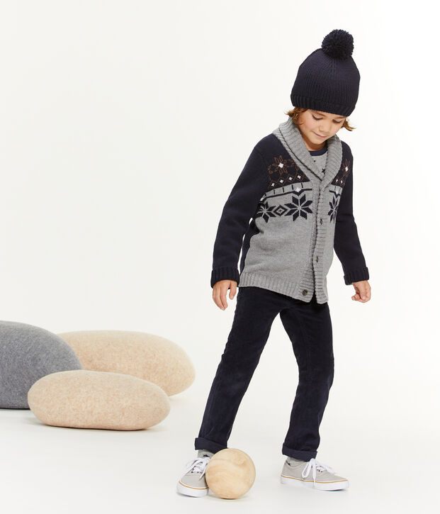 C&aacute;rdigan de punto para ni&ntilde;o gris/azul/marron