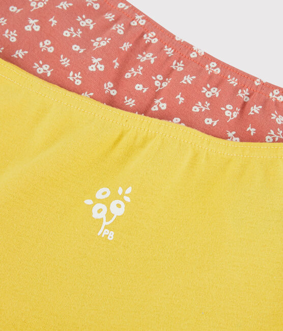Juego de 2 «culottes» con flores de algodón de niña variante 1