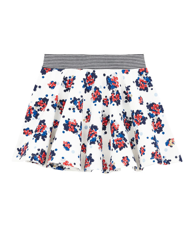 Falda en mulet&oacute;n para ni&ntilde;a blanco/multicolor