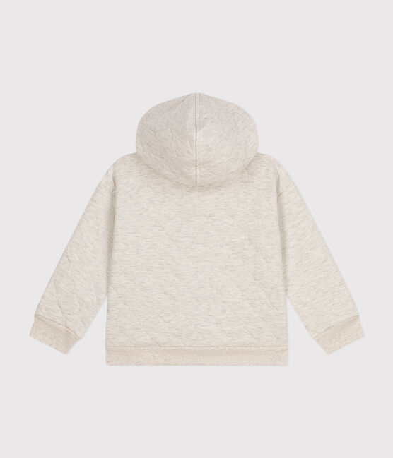 Sudadera con cremallera y capucha de tejido túbico acolchado de niña/niño beige MONTELIMAR CHINE