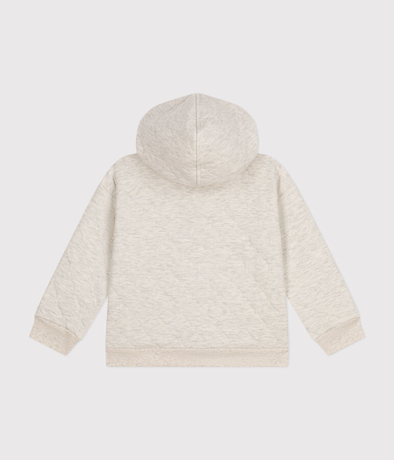 Sudadera con cremallera y capucha de tejido t&uacute;bico acolchado de ni&ntilde;a/ni&ntilde;o beige