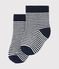 Calcetines milrayas para bebé unisex azul SMOKING/beige COQUILLE