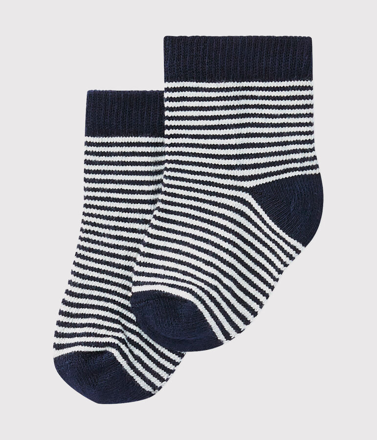 Calcetines milrayas para beb&eacute; unisex azul/blanco