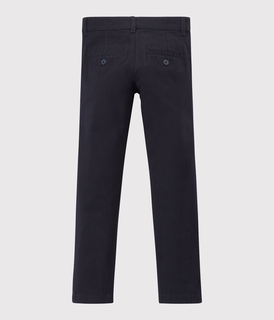 Pantalón slim de gabardina de algodón de niño azul SMOKING