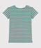 CAMISETA RECTA ALGODÓN Y LINO para mujer verde BRUT/blanco AVALANCHE