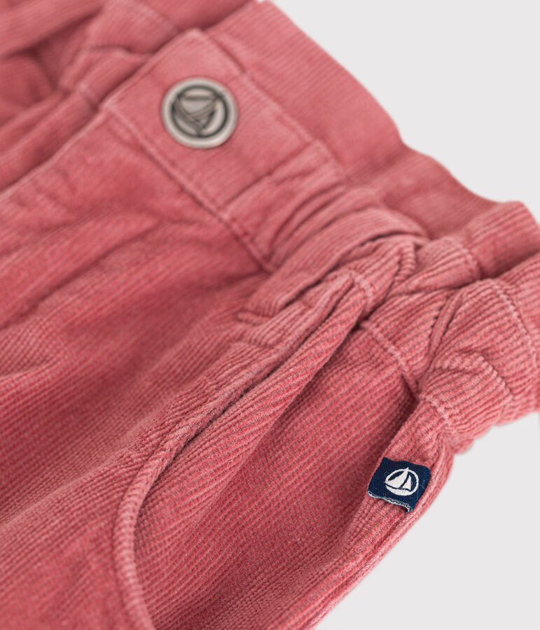 Pantal&oacute;n de terciopelo para ni&ntilde;a rosa