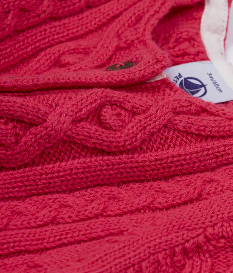 Cable-knit cardigan rosa